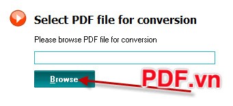 Chọn file PDF cần chuyển đổi