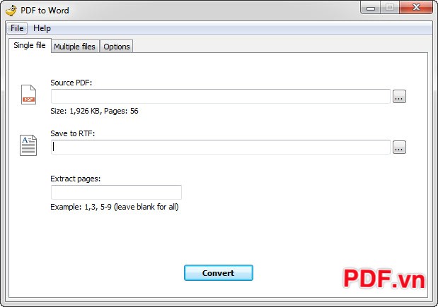 Chọn một file PDF để chuyển đổi