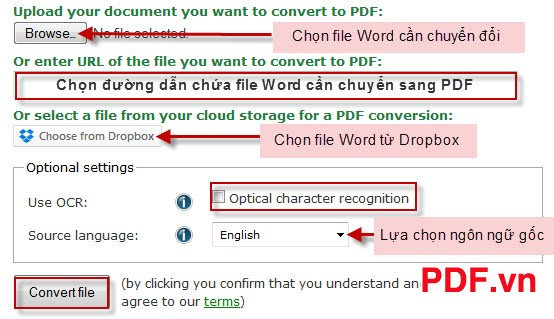 Chuyển đổi file Word sang PDF online