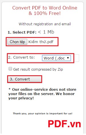 Convert PDF to Word online free 2
