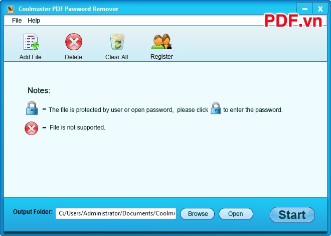 Giao diện Coolmuster PDF Password Remover