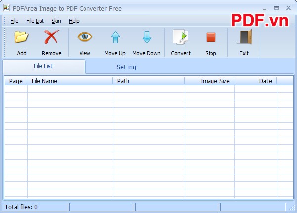 Giao diện Image to PDF Converter Free