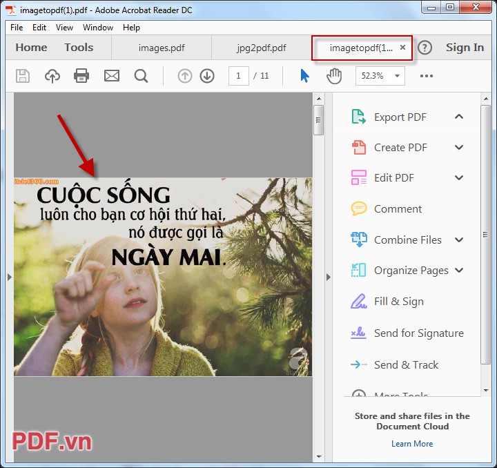File PDF từ các ảnh JPG trên trang imagetopdf
