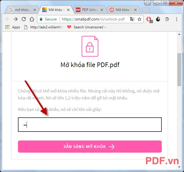 Mở khóa file PDF