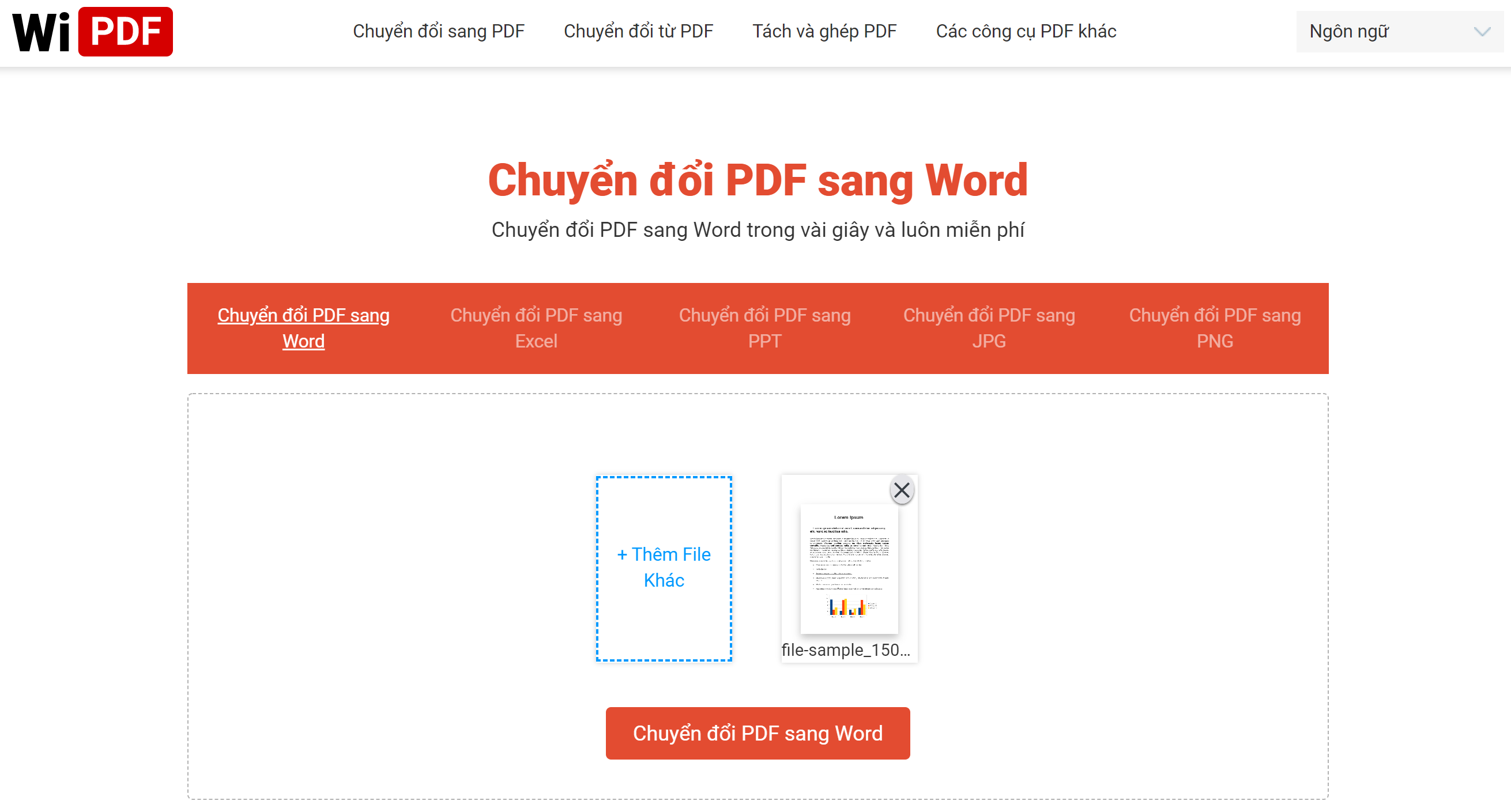 Chọn Chuyển đổi PDF sang Word