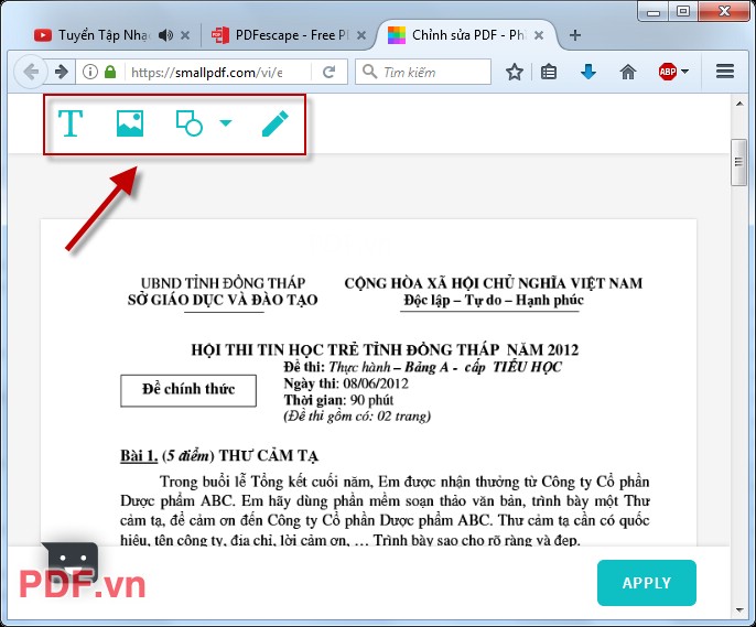 các tính năng chỉnh sửa