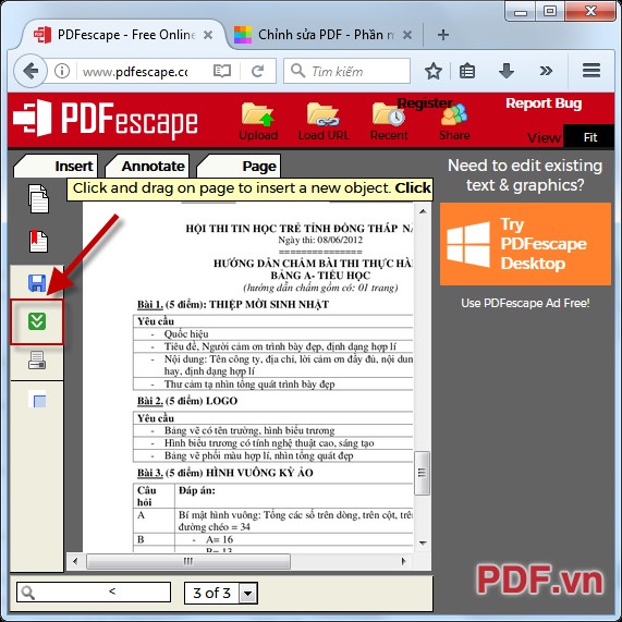 Kích chọn biểu tượng Save & Download PDF để lưu và tải file về máy tính của bạn
