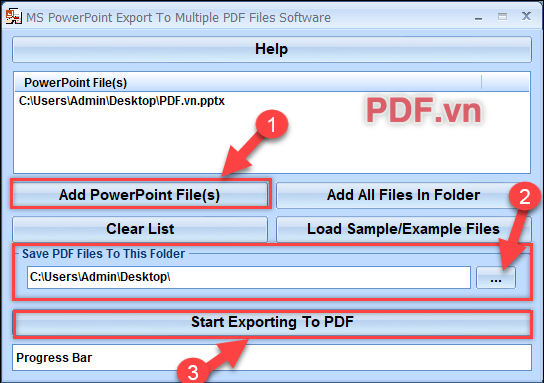 Sử dụng phần mềm MS PowerPoint Export To Multiple PDF Files Software