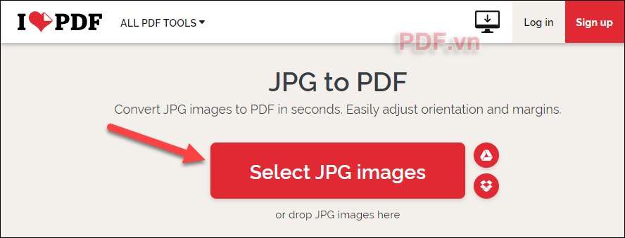 Chọn Select JPG images