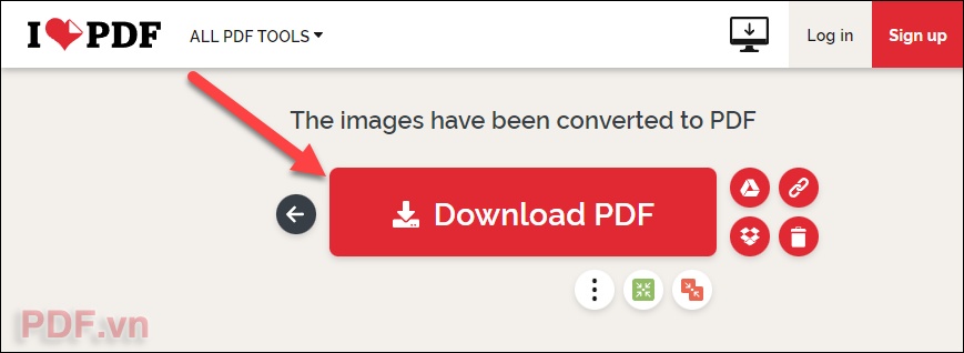 Nhấn Download PDF để tải xuống file PDF mà bạn đã chuyển đổi