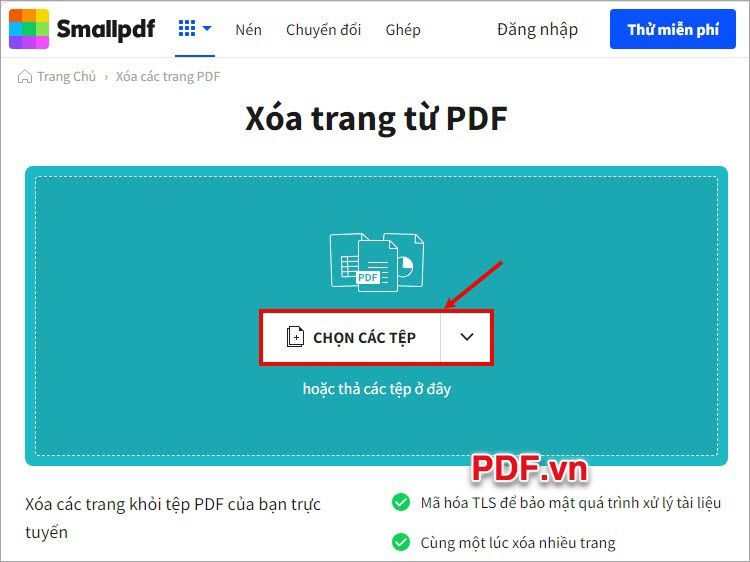 Cách xóa trang trong PDF trực tuyến