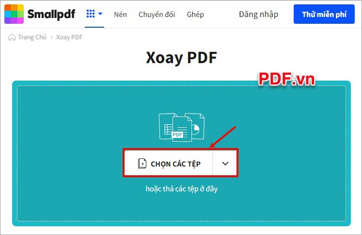 Cách xoay trang PDF sử dụng SmallPDF