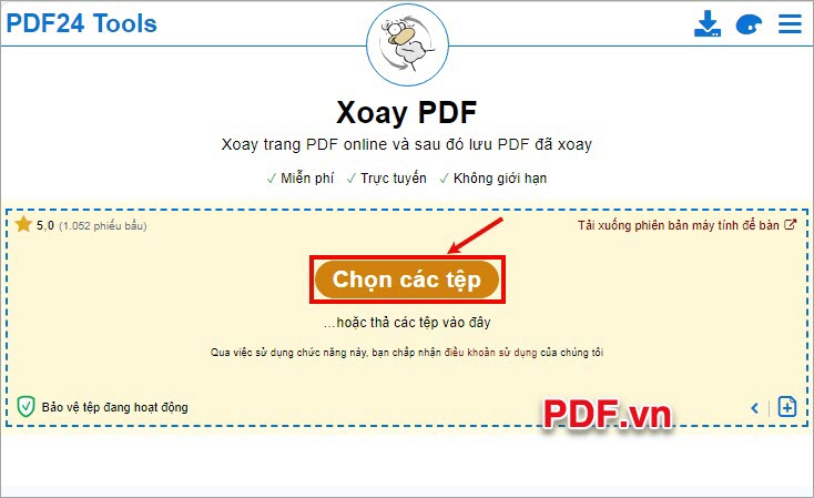Cách xoay trang PDF trực tuyến