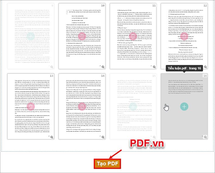 Xóa xong những trang cần xóa, bạn chọn Tạo PDF
