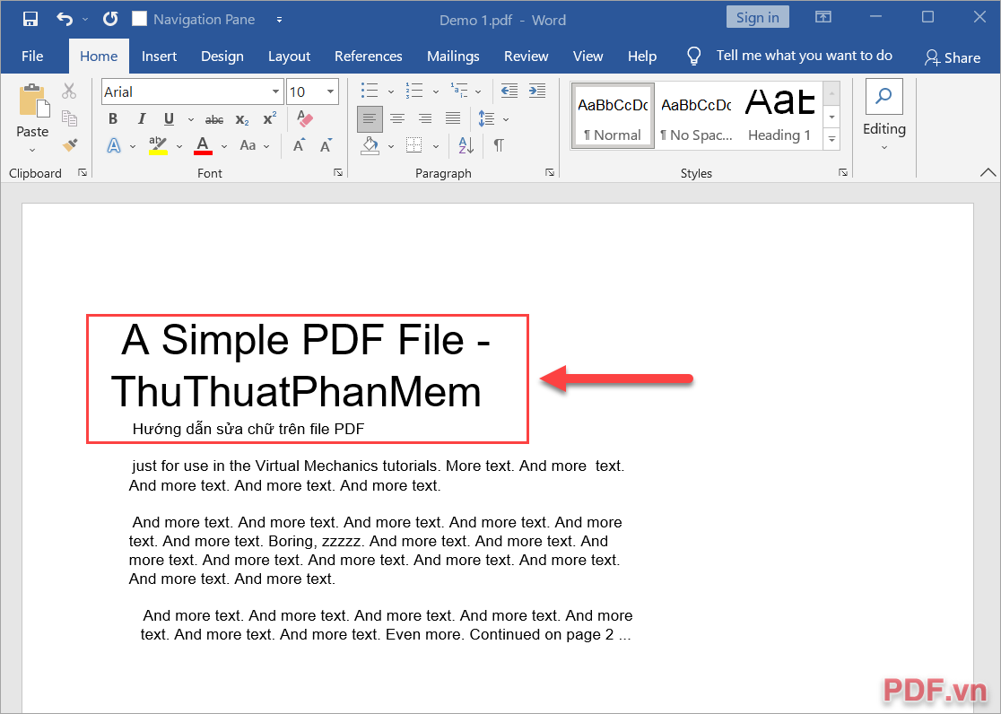 Bạn đã có thể chỉnh sửa chữ trên file PDF