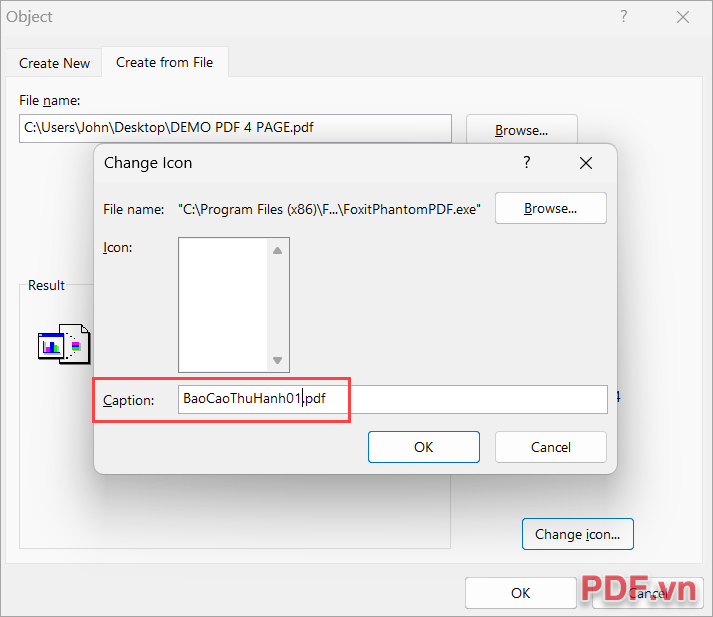 Đặt tên trong thẻ Caption để file PDF chuyên nghiệp hơn