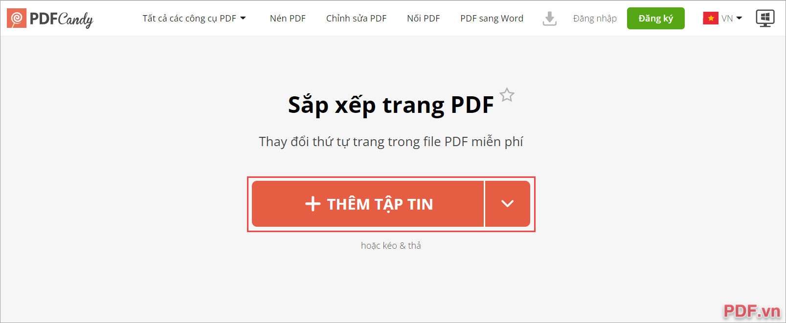 Sắp xếp lại trang PDF bằng PDF Candy Online