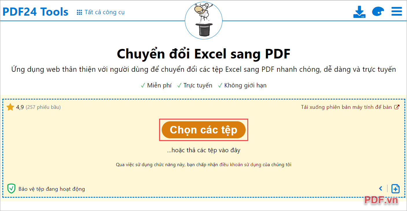 Cách chuyển file Excel thành file PDF bằng PDF2 GO miễn phí