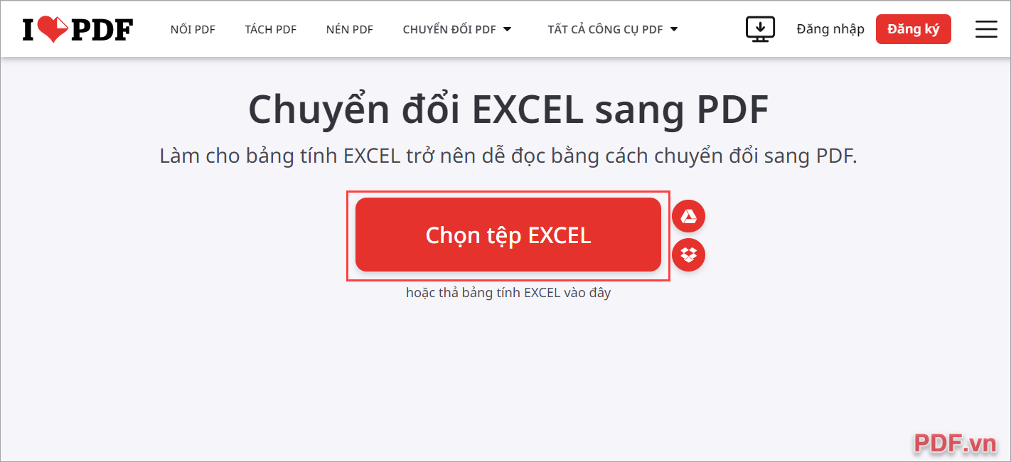 Cách xuất Excel sang PDF bằng I Love PDF Online không cần tải phần mềm