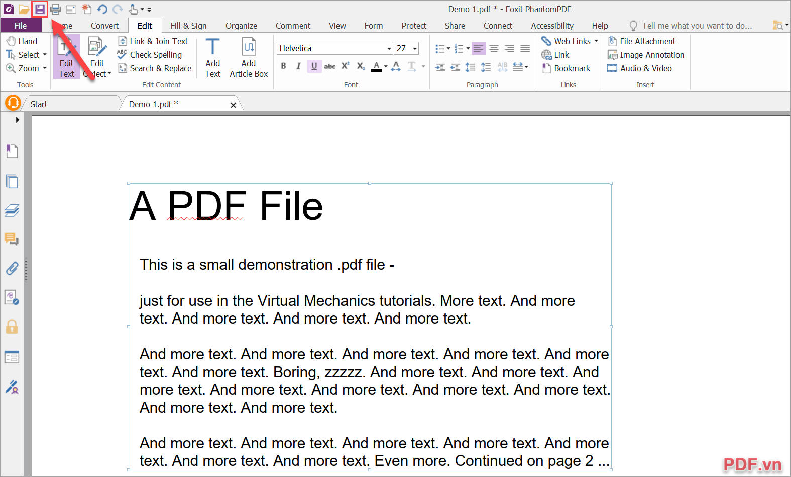 Chọn Save để lưu lại file PDF trên máy tính