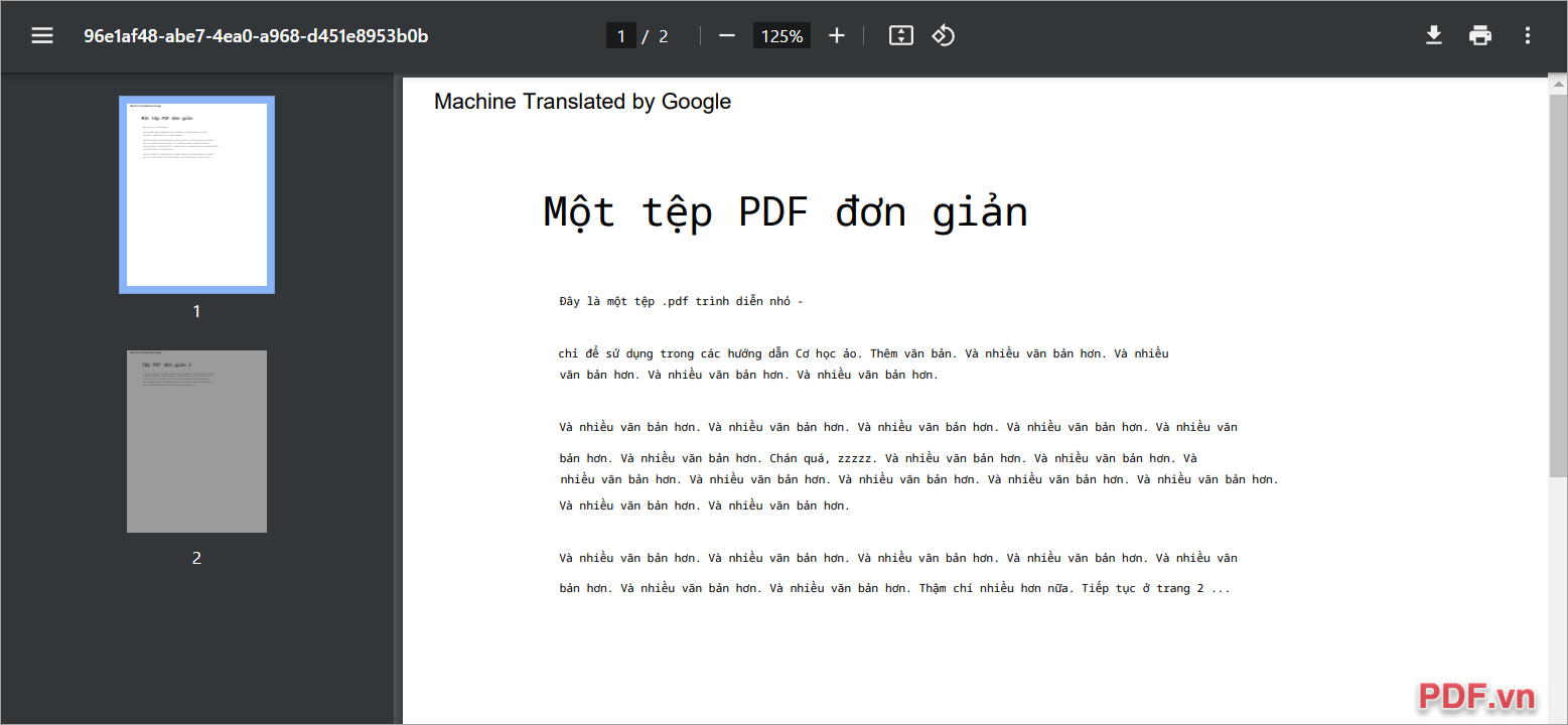 Hoàn tất việc dịch cả file PDF từ tiếng Anh sang tiếng Việt