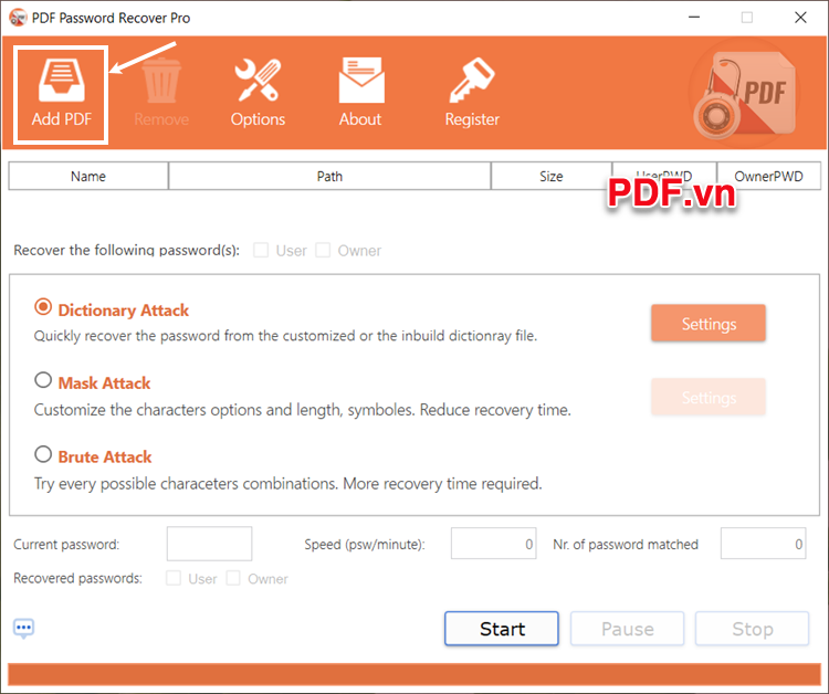 Cách bẻ khóa PDF cực nhanh với PDF Password Recover