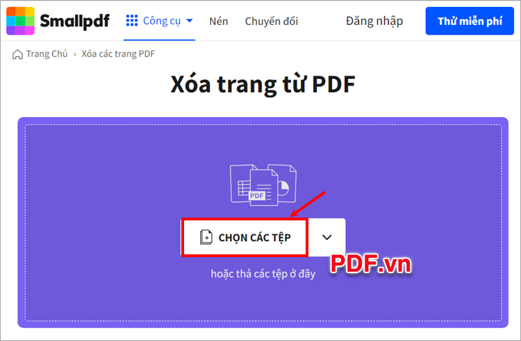 Cách xóa trang trắng trong PDF trực tuyến với SmallPDF