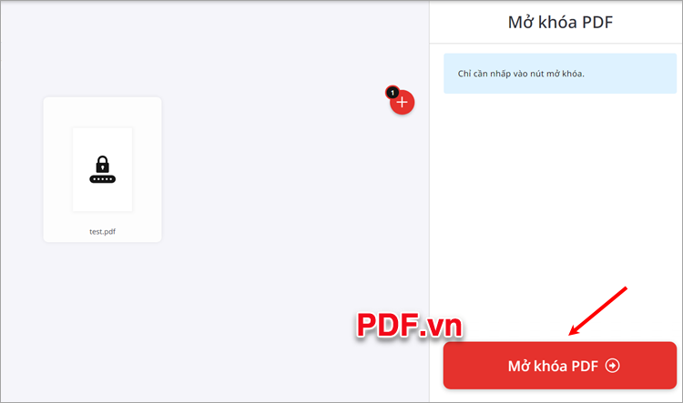 Tiếp theo bạn chọn Mở Khóa PDF