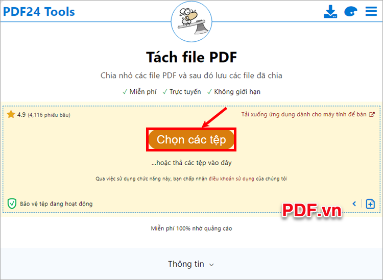 Cách chia nhỏ file PDF trực tuyến