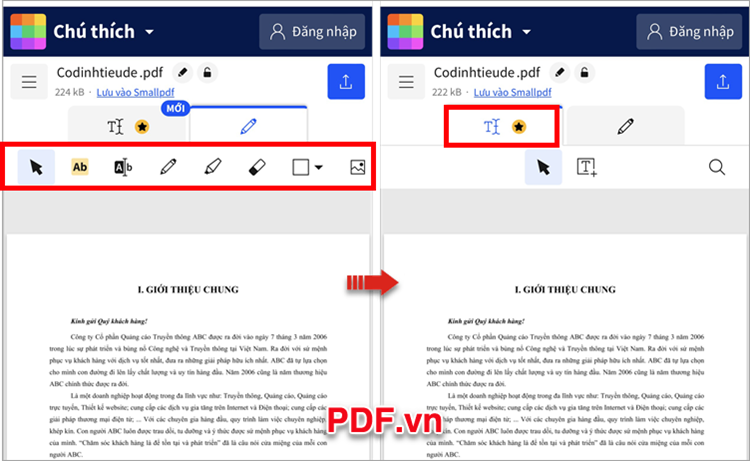 Chỉnh sửa file PDF của mình với thanh công cụ mà SmallPDF cung cấp