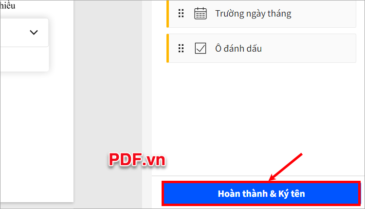 Cuối cùng chọn Hoàn thành và Ký tên