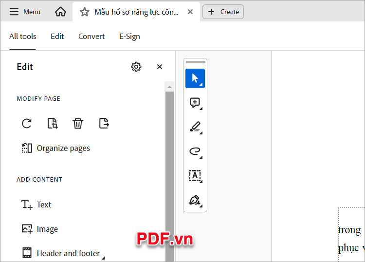 Mở Adobe Reader