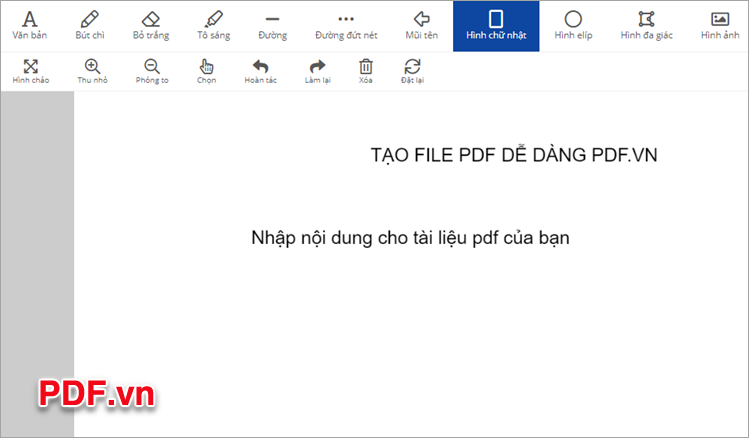 Soạn thảo nội dung cho tài liệu Word của mình với các công cụ mà PDF2GO cung cấp