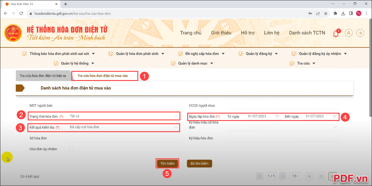 Chọn Tra cứu hóa đơn điện tử mua vào bán ra tùy theo nhu cầu
