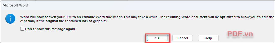 Word sẽ tự động khởi động