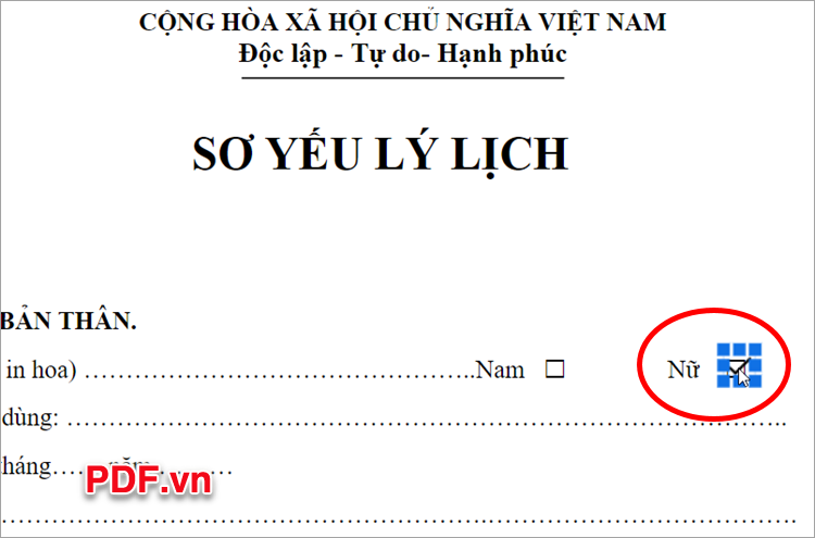Nhấn giữ và di chuyển dấu tick đến vị trí bạn muốn