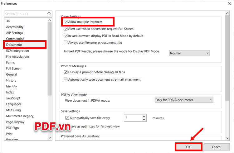 Tích chọn vào ô vuông trước Allow multiple instances và ấn OK