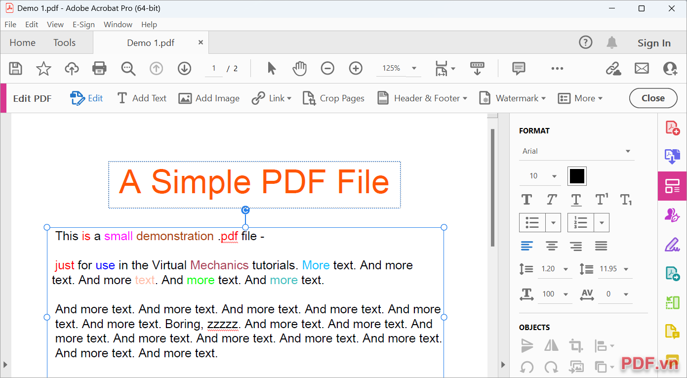 Chọn File → Save để lưu lại file PDF sau khi đã đổi màu chữ