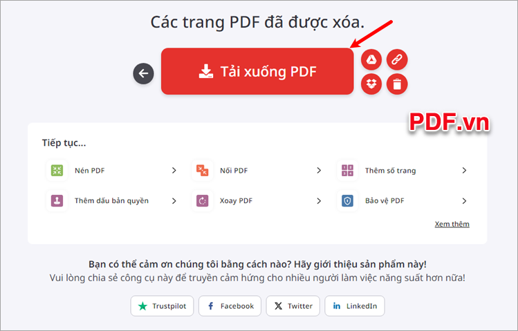 Chọn Tải xuống PDF để tải file PDF về máy