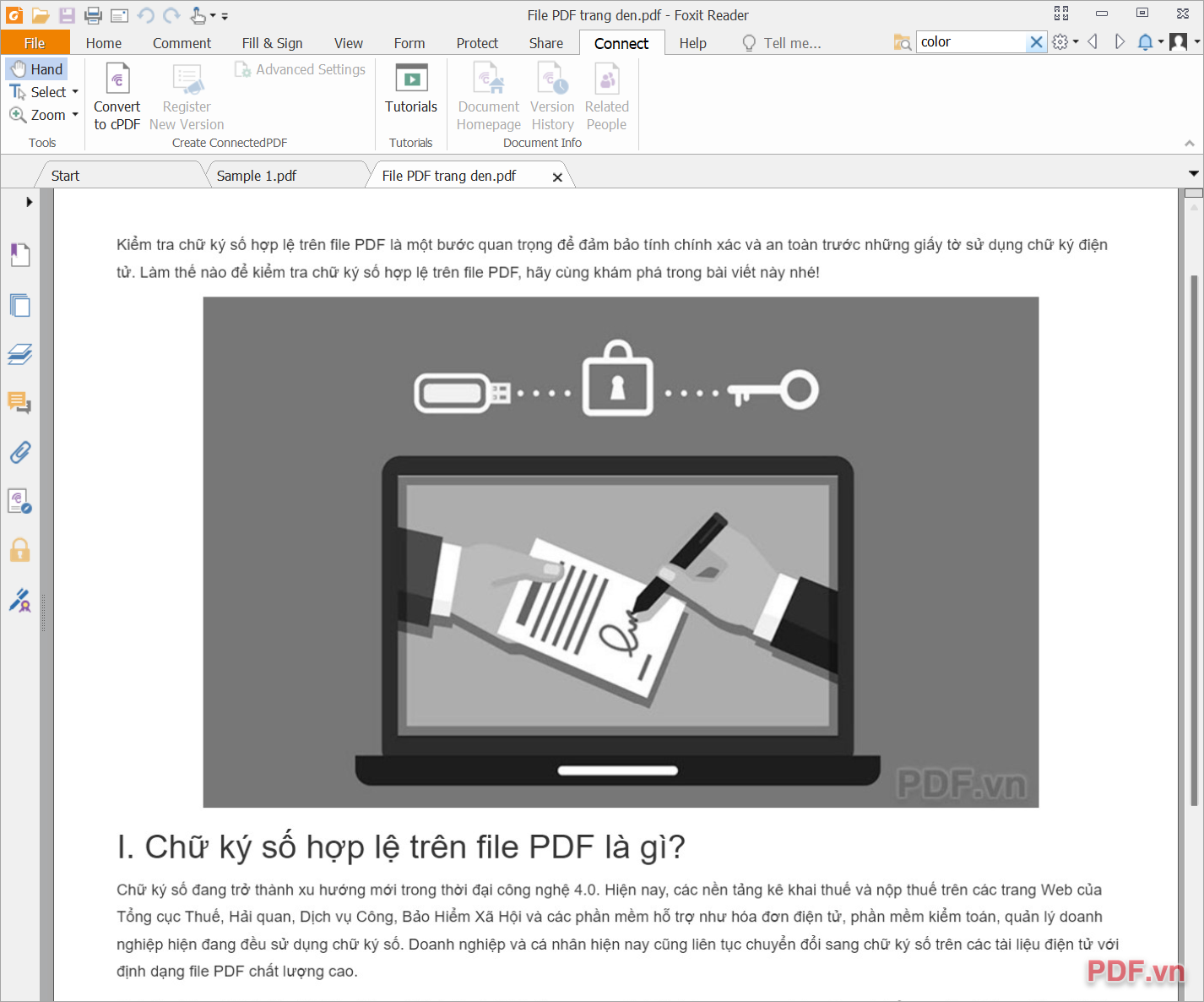 Hoàn tất việc chuyển file PDF có màu sang PDF trắng đen