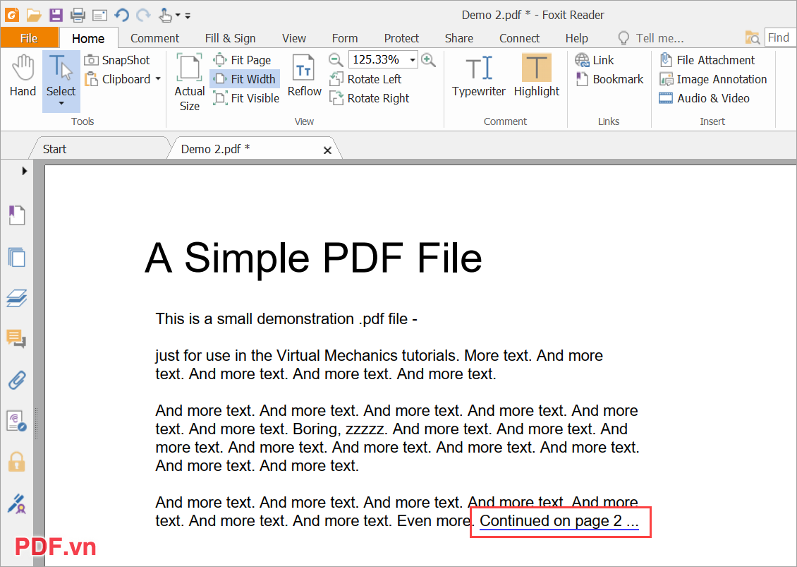 Hoàn tất việc tạo đường link, chèn liên kết cho file PDF bằng công cụ Foxit Reader