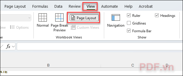 Điều chỉnh chế độ xem trang (Page Layout)