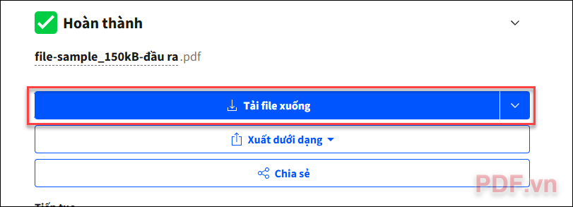 Sau khi quá trình OCR hoàn tất, bạn hãy tải về file đã được chuyển đổi