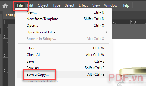 Chọn File - sau đó chọn Save a Copy