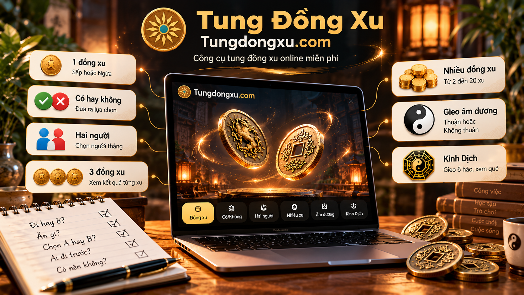 Tổng hợp các hình thức tung đồng xu cực vui tại Tungdongxu.com